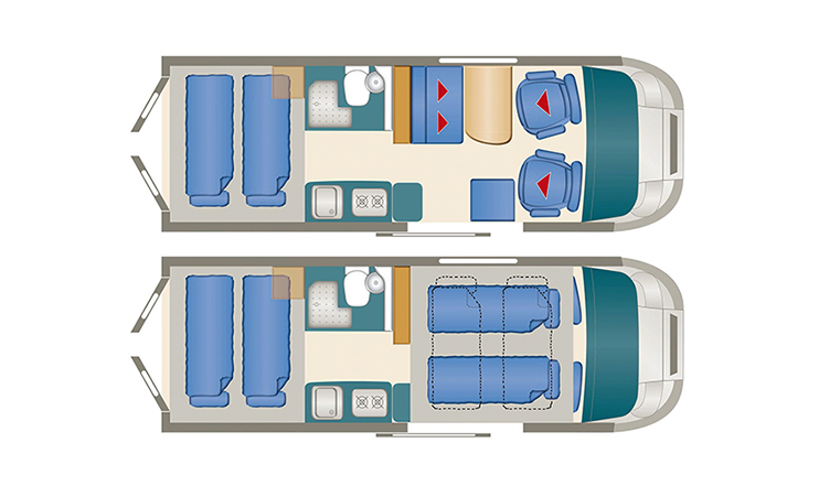 Karmann Campingbusse Wohnmobile Düsseldorf Autohaus Süper Dexter 555 Grundriss